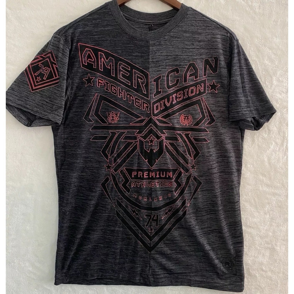 American Fighter‎ buckle Shirt Premium Athletic M Black Heather Men Graphic